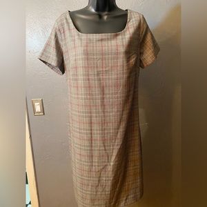 Jonathan Martin Plaid Midi Dress - Red and Gray